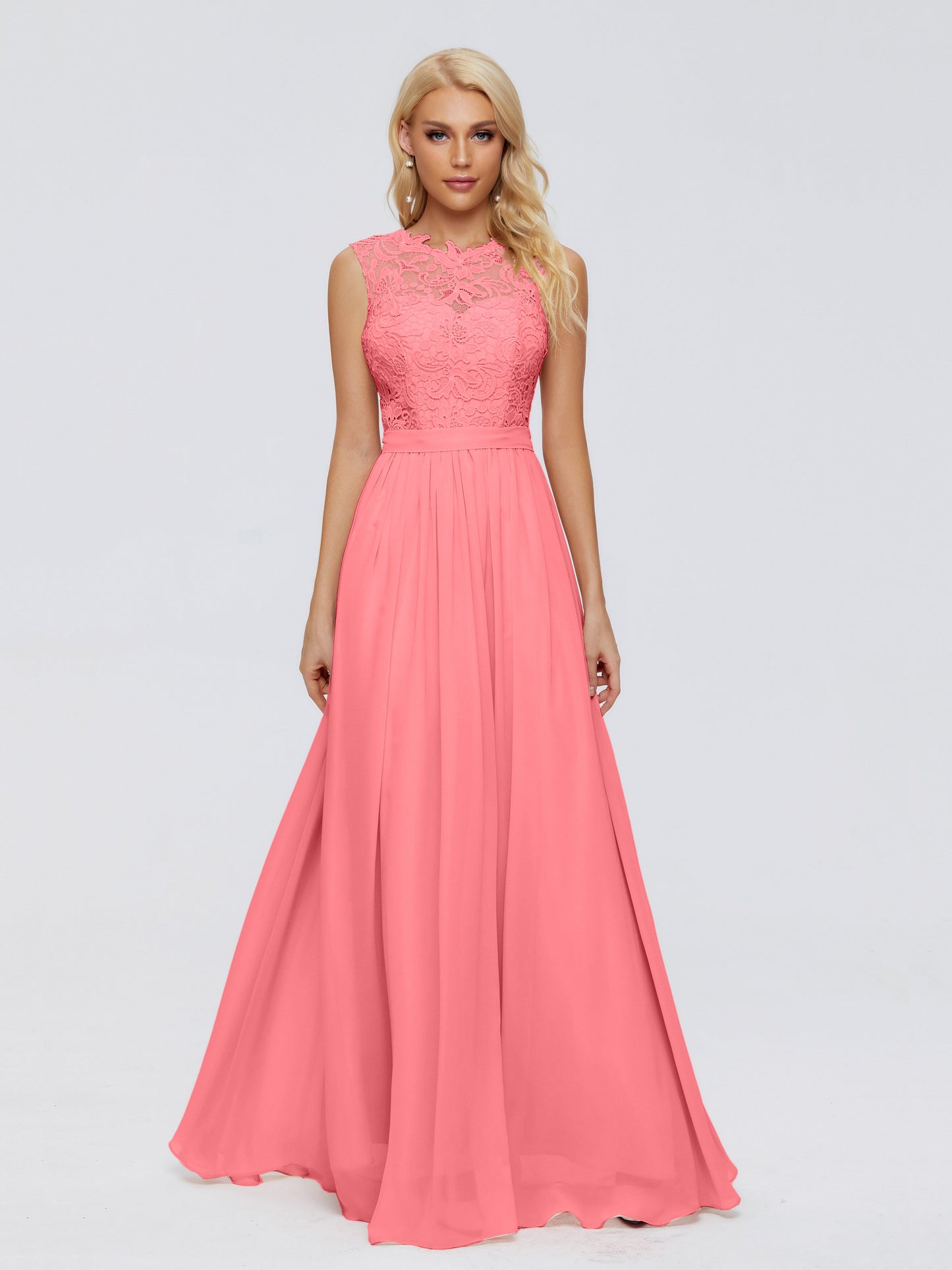Melody A-Line Bateau Chiffon Bridesmaid Dresses