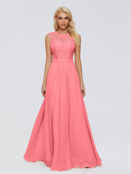 Melody A-Line Bateau Chiffon Bridesmaid Dresses