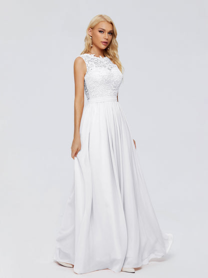 Melody A-Line Bateau Chiffon Bridesmaid Dresses