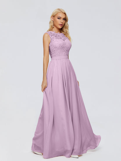 Melody A-Line Bateau Chiffon Bridesmaid Dresses