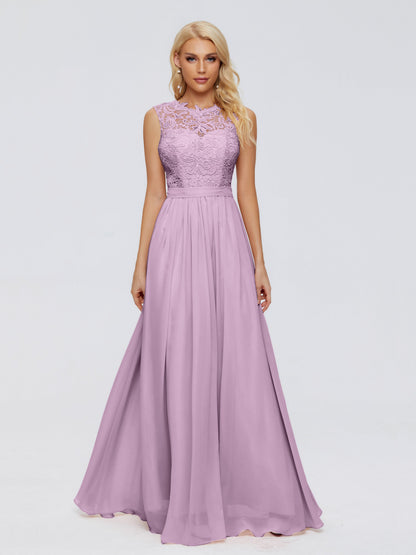 Melody A-Line Bateau Chiffon Bridesmaid Dresses
