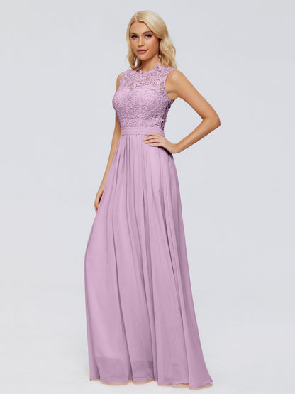 Melody A-Line Bateau Chiffon Bridesmaid Dresses