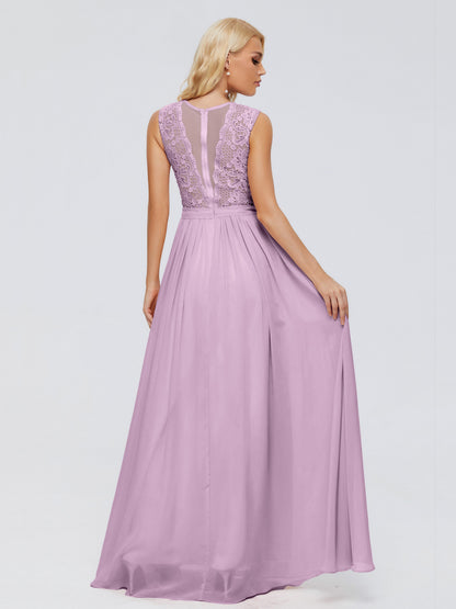 Melody A-Line Bateau Chiffon Bridesmaid Dresses