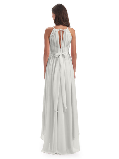 Oaklee Asymmetrical High Low Halter Chiffon Bridesmaid Dresses