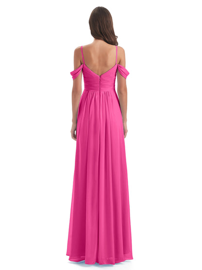 Olivia Off The Shoulder Spaghetti Straps Chiffon Bridesmaid Dresses