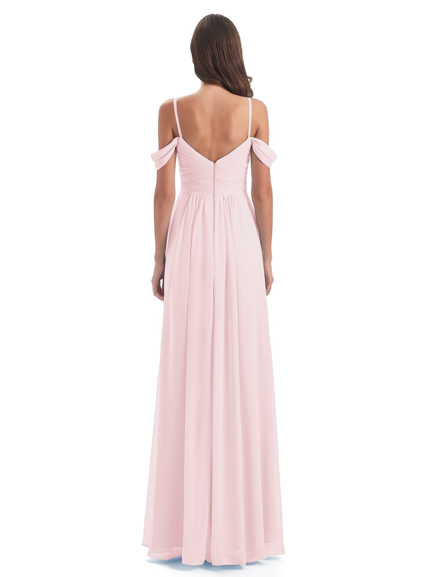 Olivia Off The Shoulder Spaghetti Straps Chiffon Bridesmaid Dresses