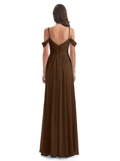 Olivia Off The Shoulder Spaghetti Straps Chiffon Bridesmaid Dresses
