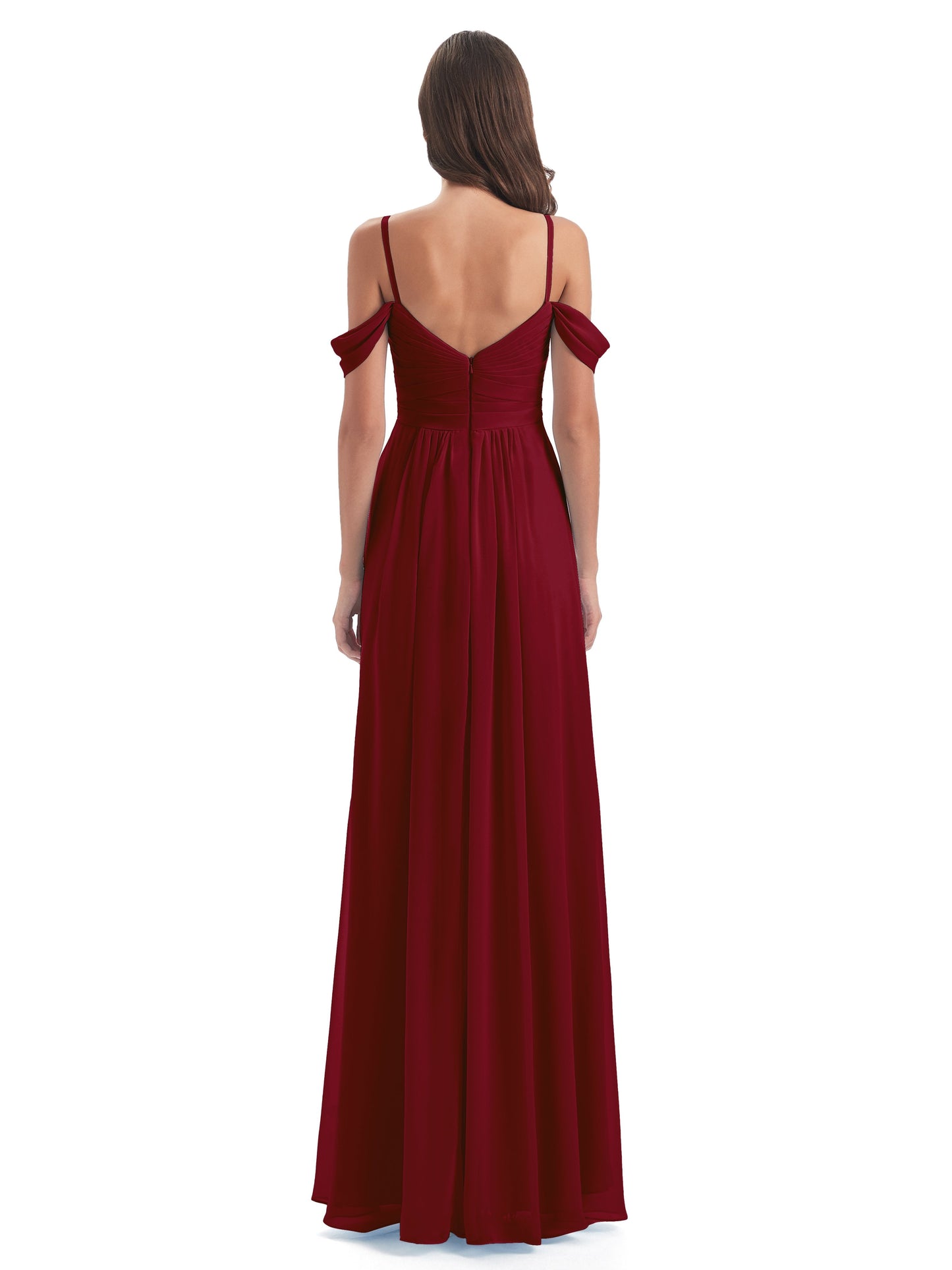 Olivia Off The Shoulder Spaghetti Straps Chiffon Bridesmaid Dresses