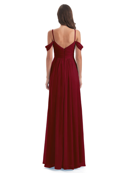 Olivia Off The Shoulder Spaghetti Straps Chiffon Bridesmaid Dresses
