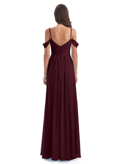 Olivia Off The Shoulder Spaghetti Straps Chiffon Bridesmaid Dresses
