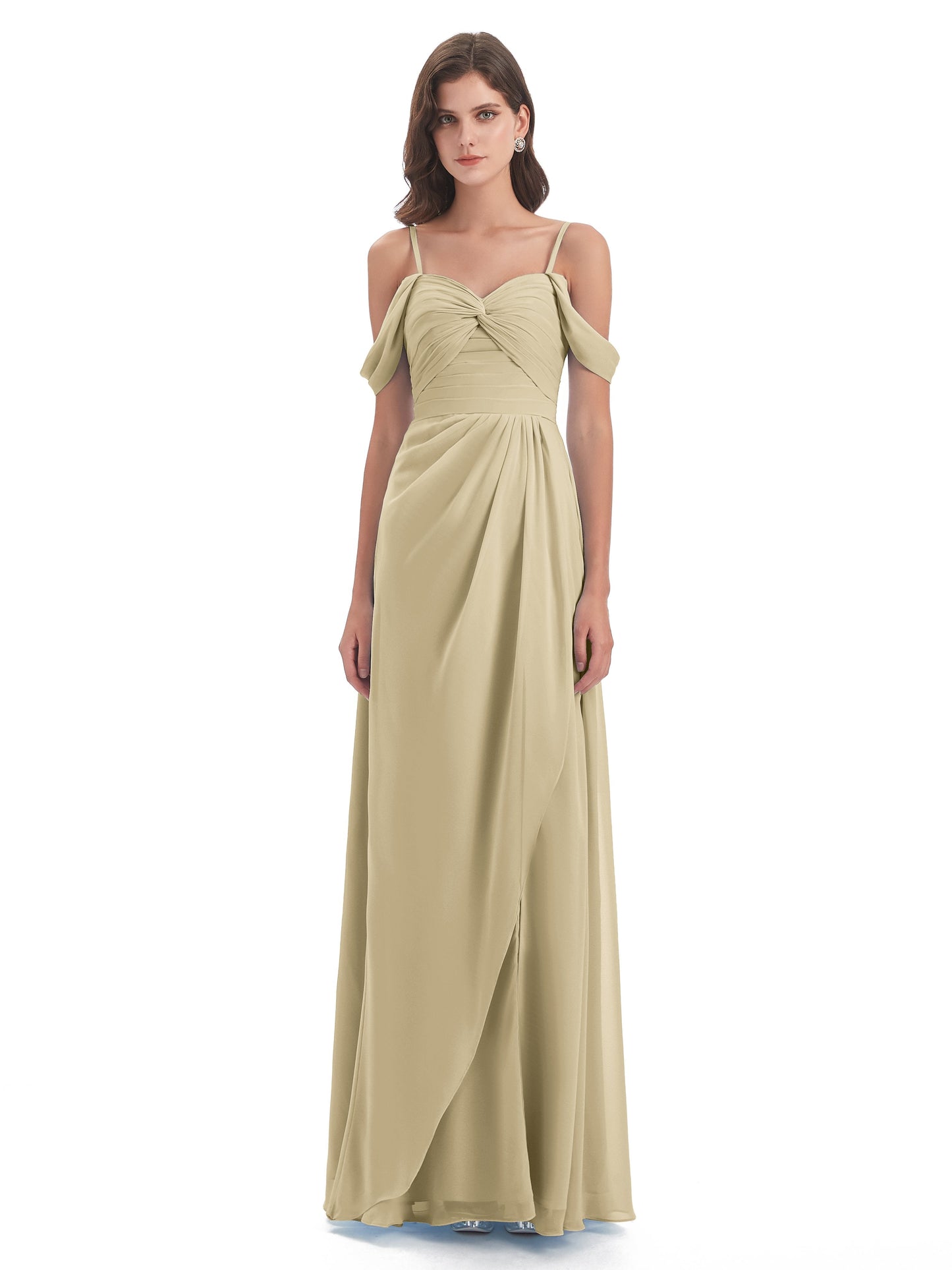 Olivia Off The Shoulder Spaghetti Straps Chiffon Bridesmaid Dresses