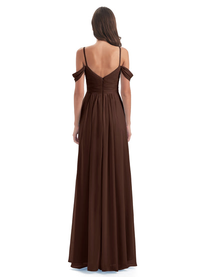 Olivia Off The Shoulder Spaghetti Straps Chiffon Bridesmaid Dresses
