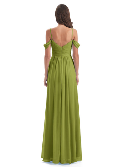 Olivia Off The Shoulder Spaghetti Straps Chiffon Bridesmaid Dresses