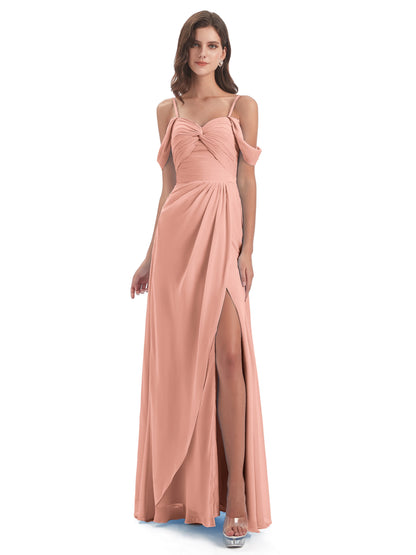 Olivia Off The Shoulder Spaghetti Straps Chiffon Bridesmaid Dresses