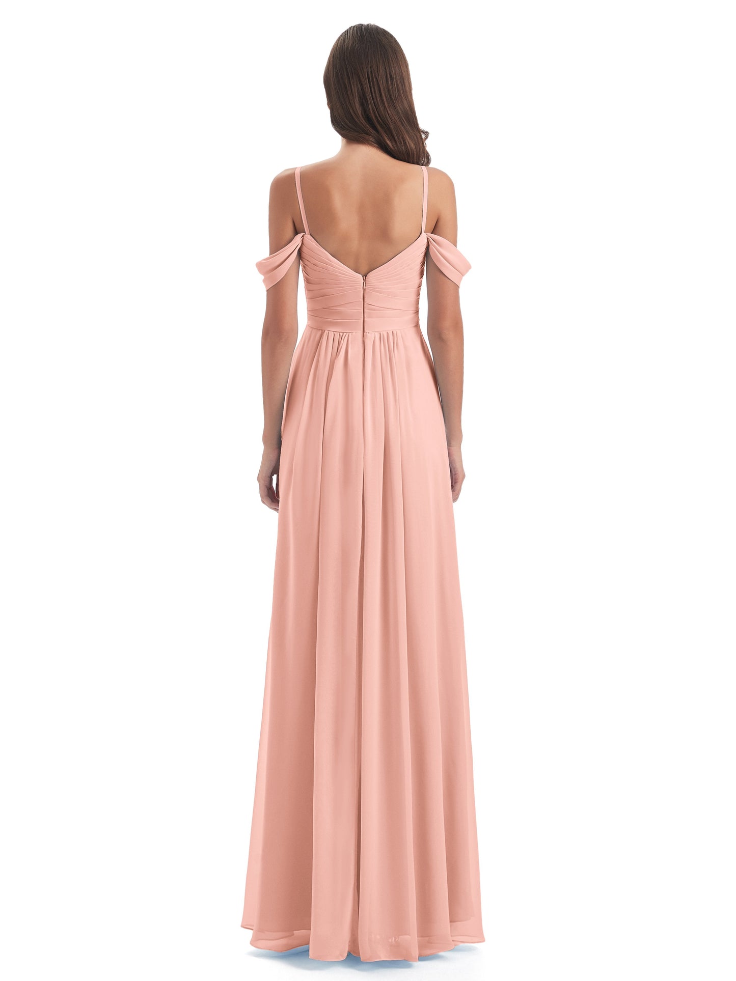 Olivia Off The Shoulder Spaghetti Straps Chiffon Bridesmaid Dresses