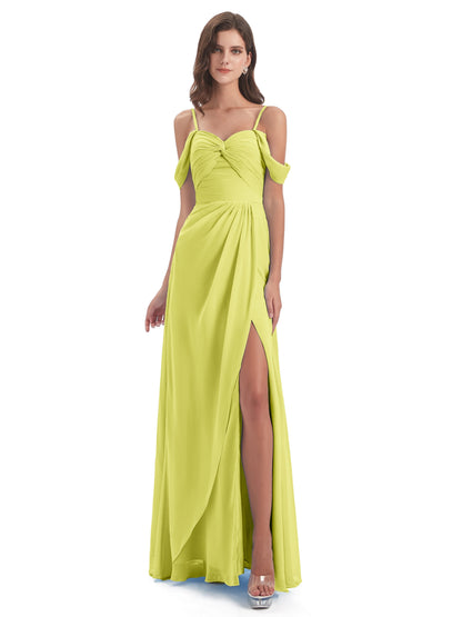 Olivia Off The Shoulder Spaghetti Straps Chiffon Bridesmaid Dresses