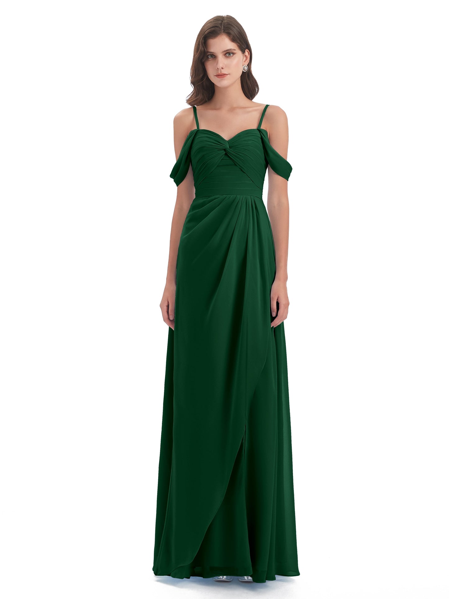 Olivia Off The Shoulder Spaghetti Straps Chiffon Bridesmaid Dresses