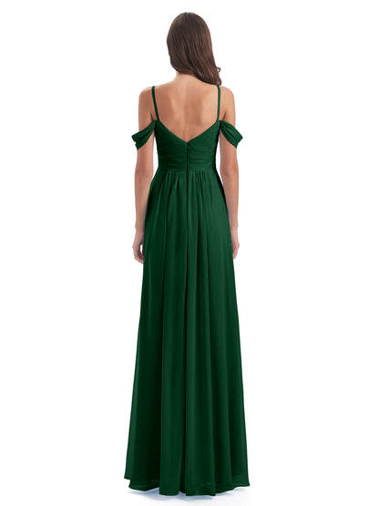 Olivia Off The Shoulder Spaghetti Straps Chiffon Bridesmaid Dresses