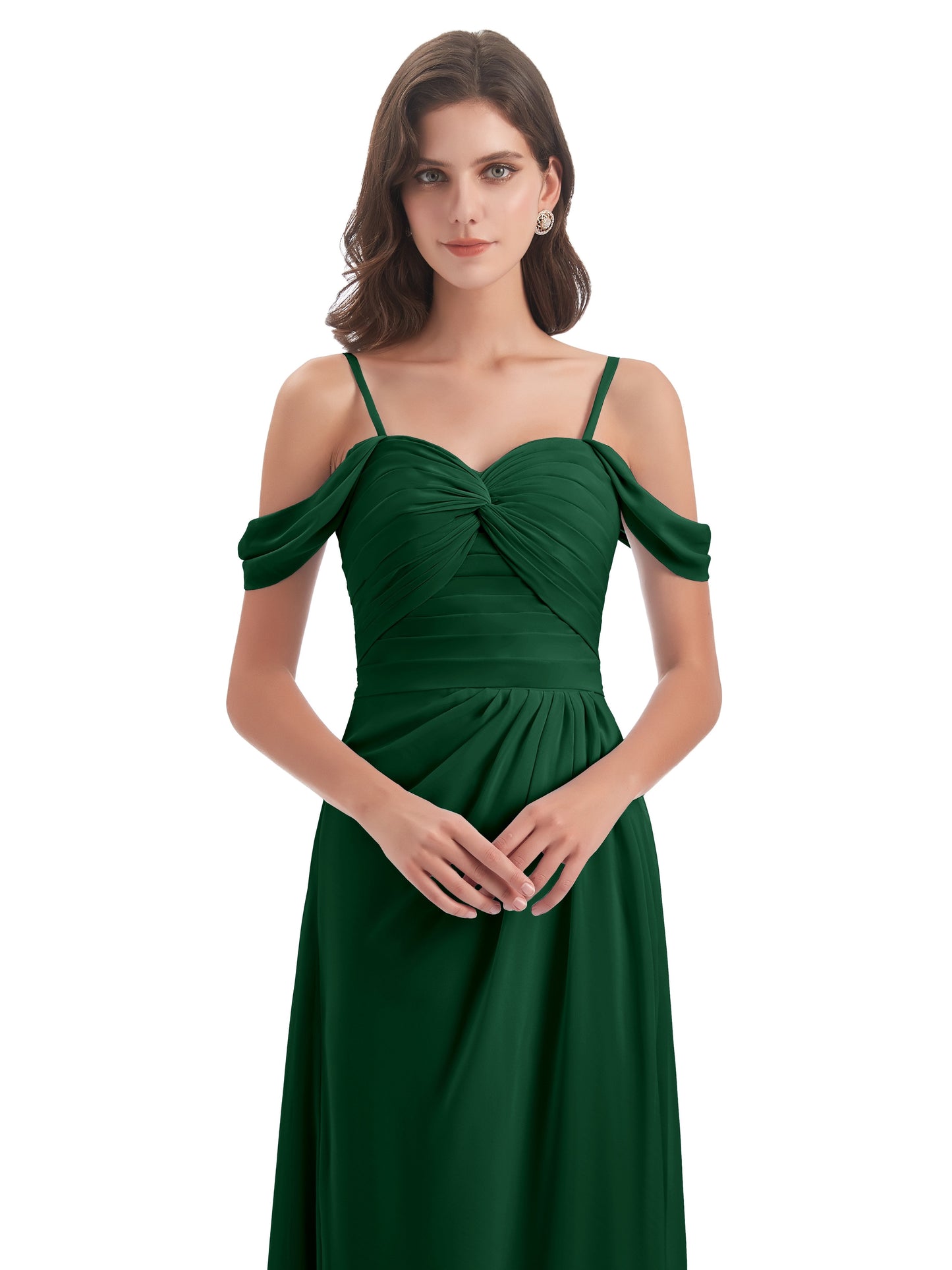 Olivia Off The Shoulder Spaghetti Straps Chiffon Bridesmaid Dresses