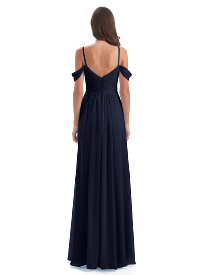 Olivia Off The Shoulder Spaghetti Straps Chiffon Bridesmaid Dresses