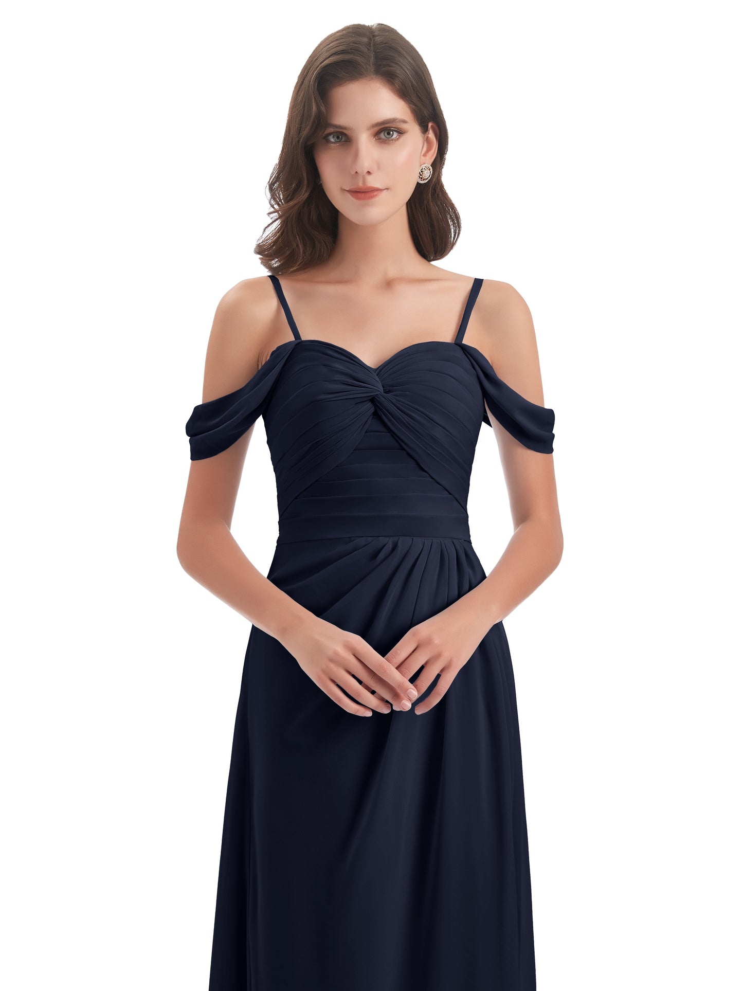 Olivia Off The Shoulder Spaghetti Straps Chiffon Bridesmaid Dresses