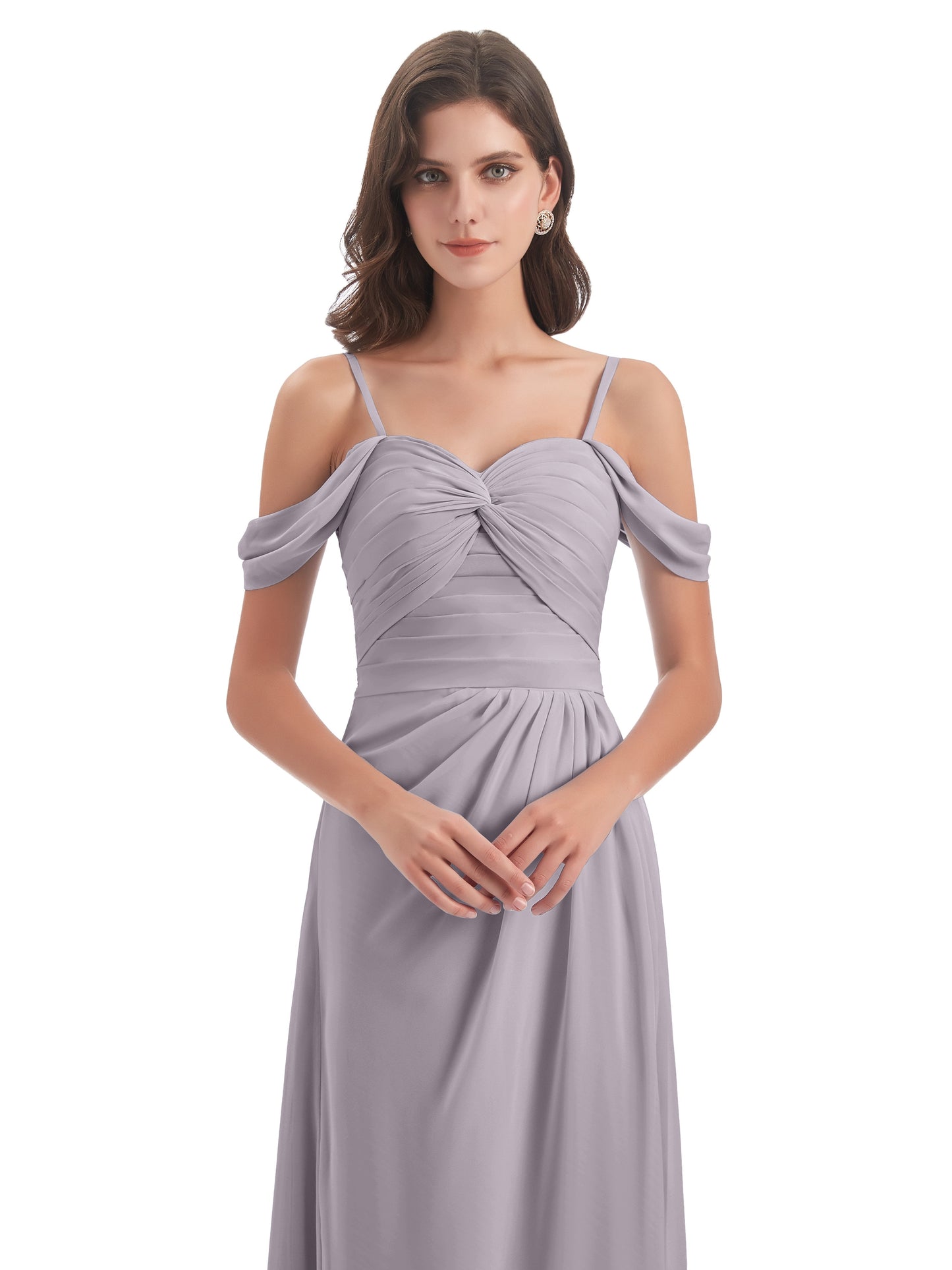 Olivia Off The Shoulder Spaghetti Straps Chiffon Bridesmaid Dresses