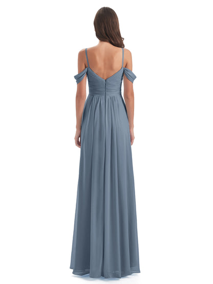 Olivia Off The Shoulder Spaghetti Straps Chiffon Bridesmaid Dresses