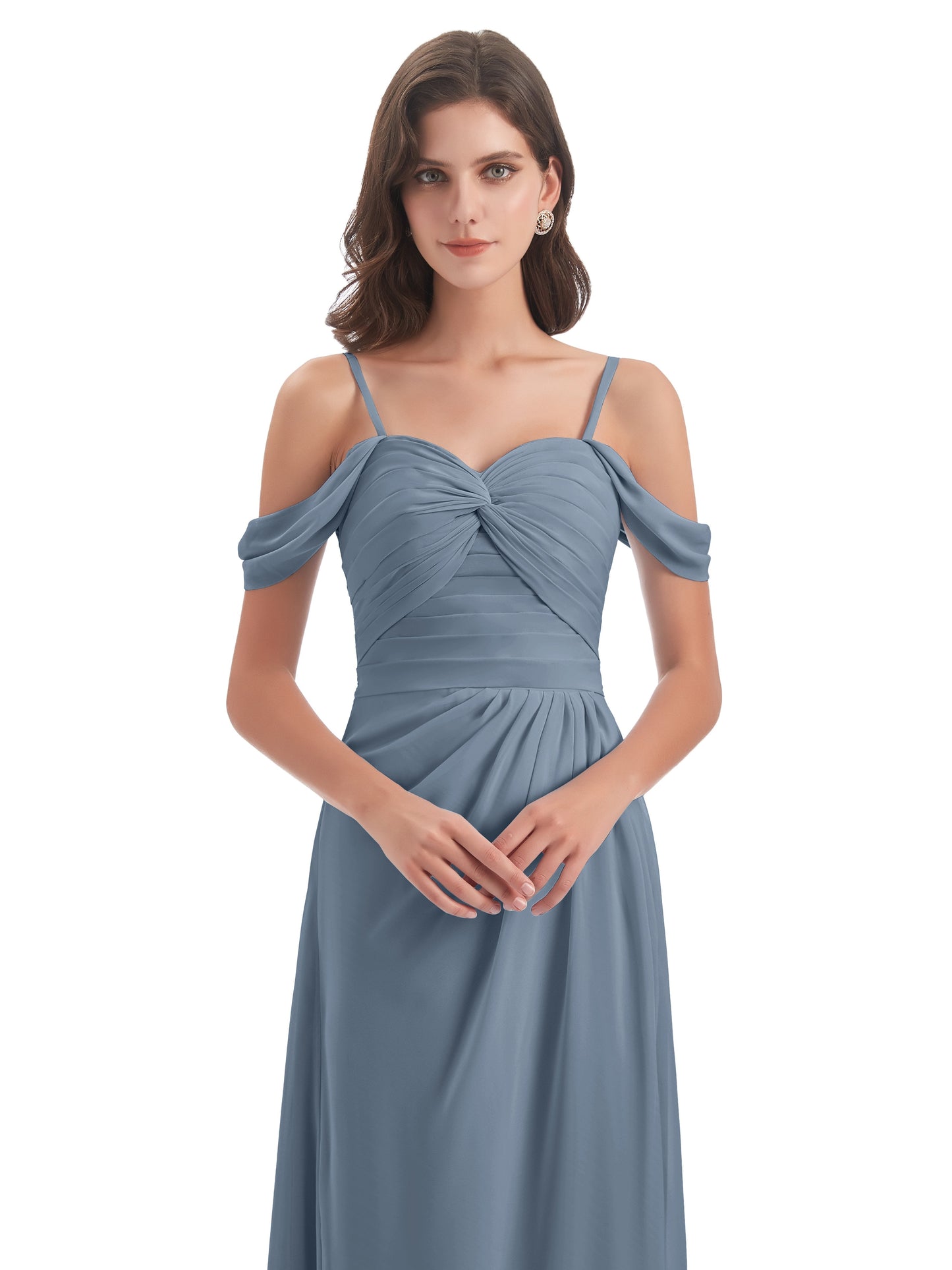 Olivia Off The Shoulder Spaghetti Straps Chiffon Bridesmaid Dresses