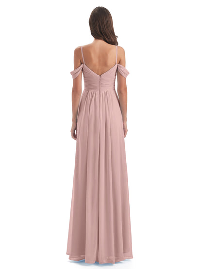 Olivia Off The Shoulder Spaghetti Straps Chiffon Bridesmaid Dresses