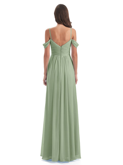 Olivia Off The Shoulder Spaghetti Straps Chiffon Bridesmaid Dresses