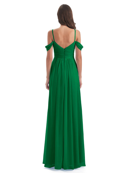 Olivia Off The Shoulder Spaghetti Straps Chiffon Bridesmaid Dresses