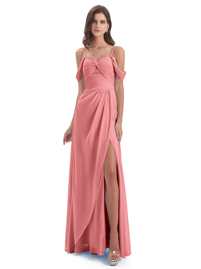 Olivia Off The Shoulder Spaghetti Straps Chiffon Bridesmaid Dresses