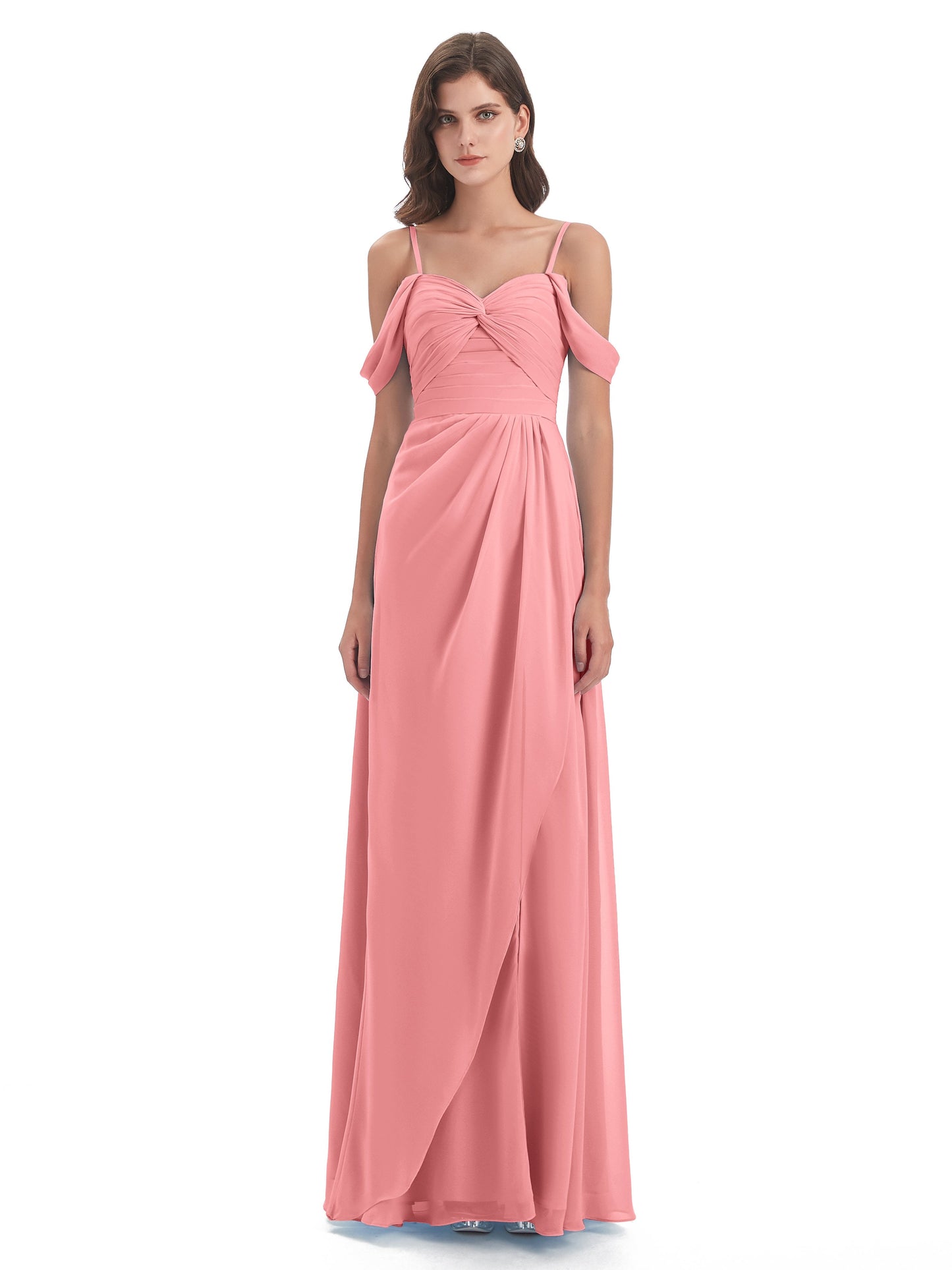 Olivia Off The Shoulder Spaghetti Straps Chiffon Bridesmaid Dresses