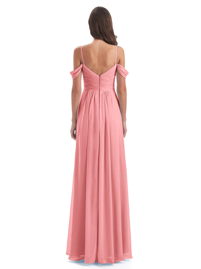 Olivia Off The Shoulder Spaghetti Straps Chiffon Bridesmaid Dresses