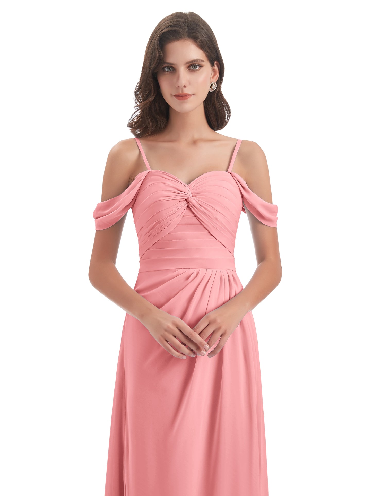 Olivia Off The Shoulder Spaghetti Straps Chiffon Bridesmaid Dresses