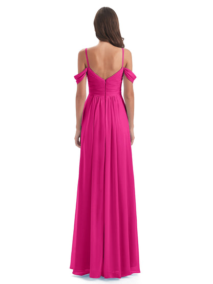 Olivia Off The Shoulder Spaghetti Straps Chiffon Bridesmaid Dresses