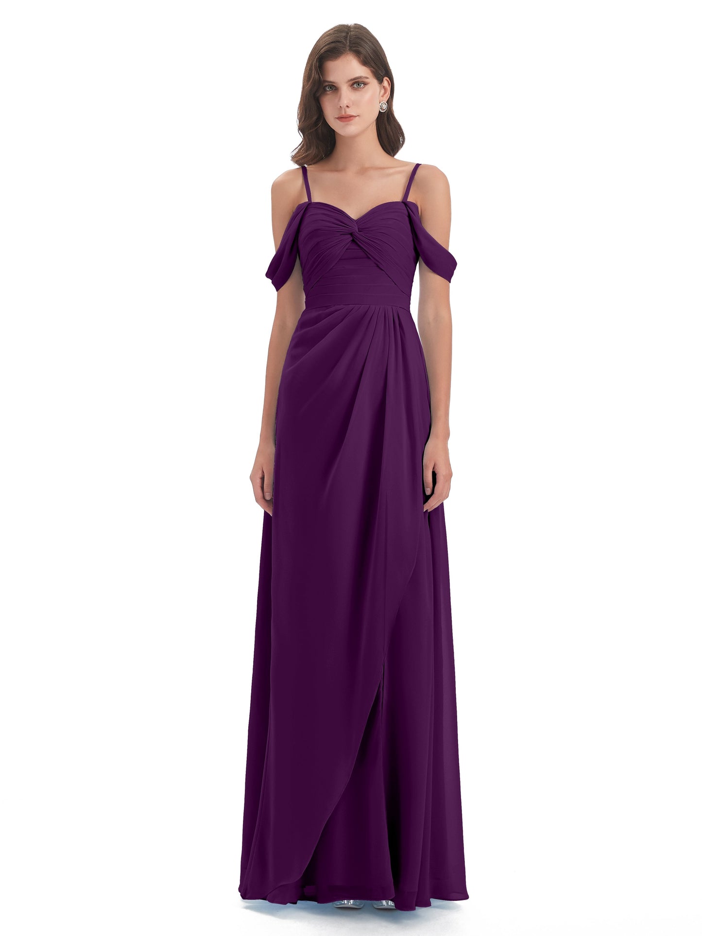Olivia Off The Shoulder Spaghetti Straps Chiffon Bridesmaid Dresses