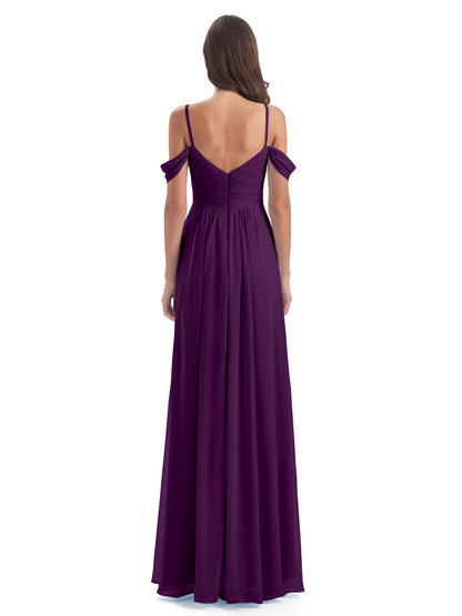 Olivia Off The Shoulder Spaghetti Straps Chiffon Bridesmaid Dresses