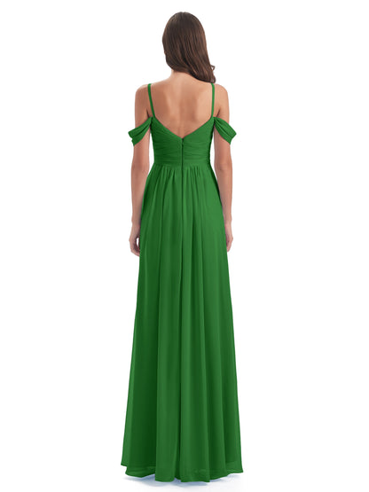 Olivia Off The Shoulder Spaghetti Straps Chiffon Bridesmaid Dresses