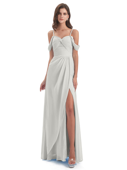 Olivia Off The Shoulder Spaghetti Straps Chiffon Bridesmaid Dresses