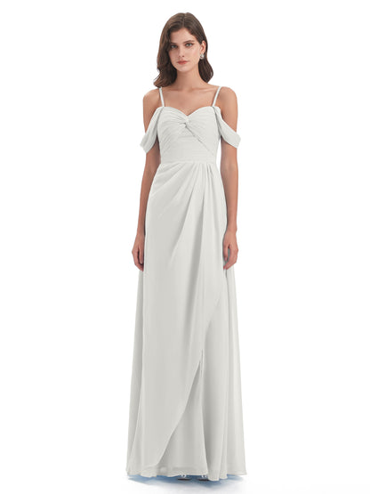 Olivia Off The Shoulder Spaghetti Straps Chiffon Bridesmaid Dresses