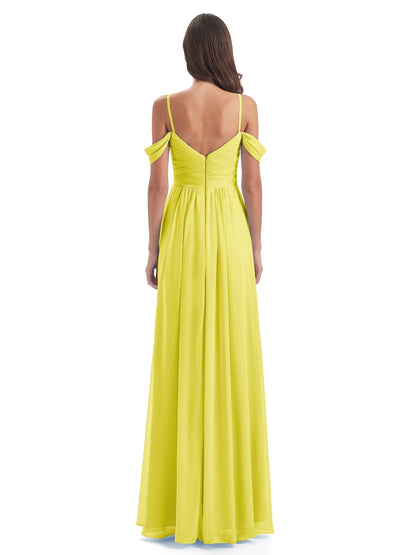 Olivia Off The Shoulder Spaghetti Straps Chiffon Bridesmaid Dresses