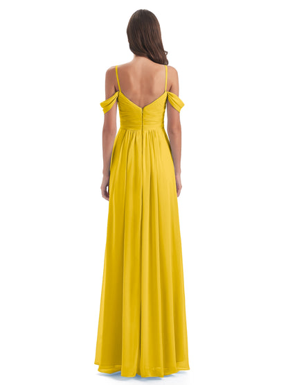 Olivia Off The Shoulder Spaghetti Straps Chiffon Bridesmaid Dresses