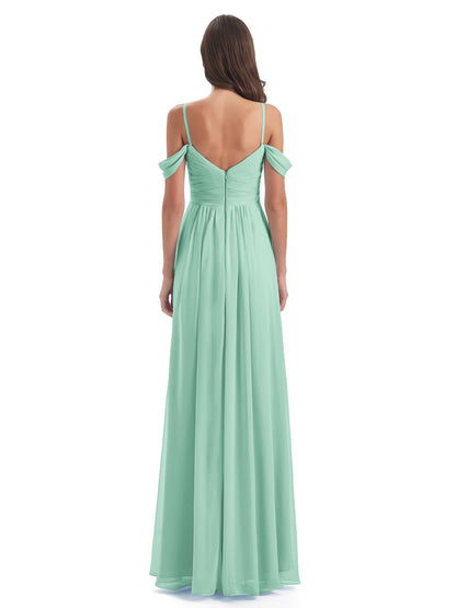 Olivia Off The Shoulder Spaghetti Straps Chiffon Bridesmaid Dresses