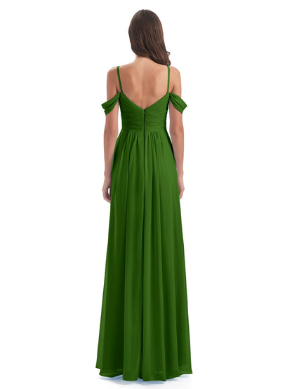 Olivia Off The Shoulder Spaghetti Straps Chiffon Bridesmaid Dresses
