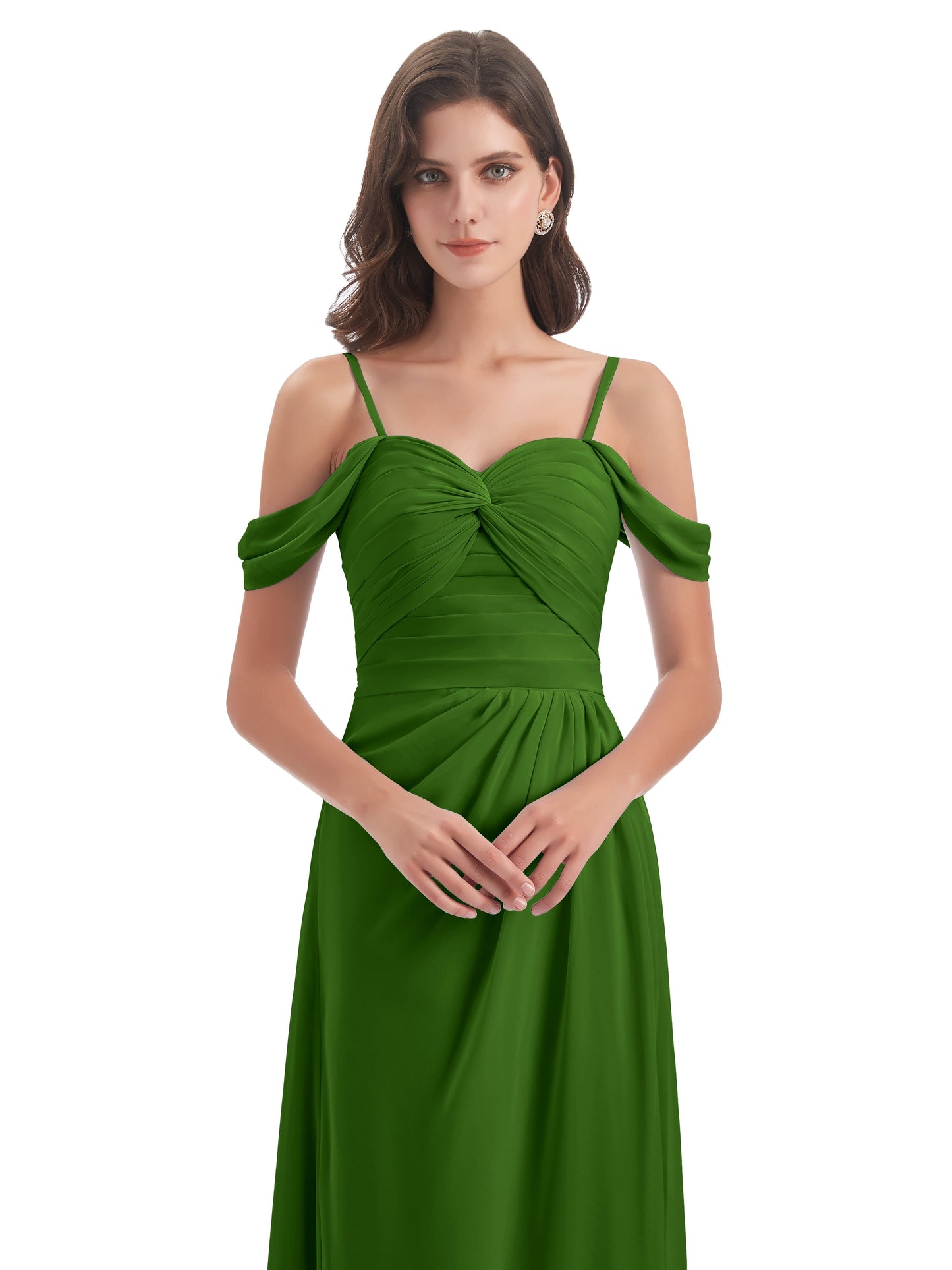 Olivia Off The Shoulder Spaghetti Straps Chiffon Bridesmaid Dresses