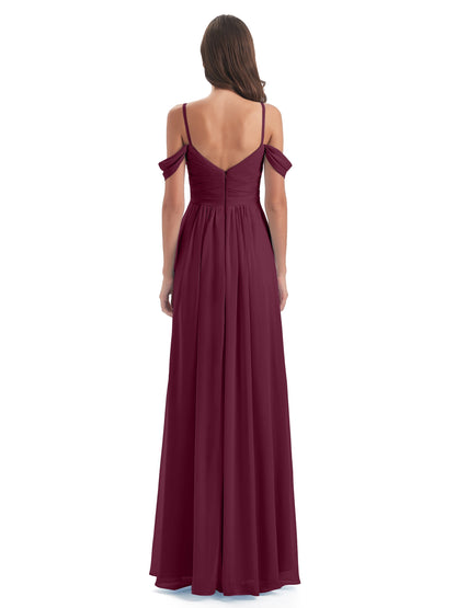 Olivia Off The Shoulder Spaghetti Straps Chiffon Bridesmaid Dresses
