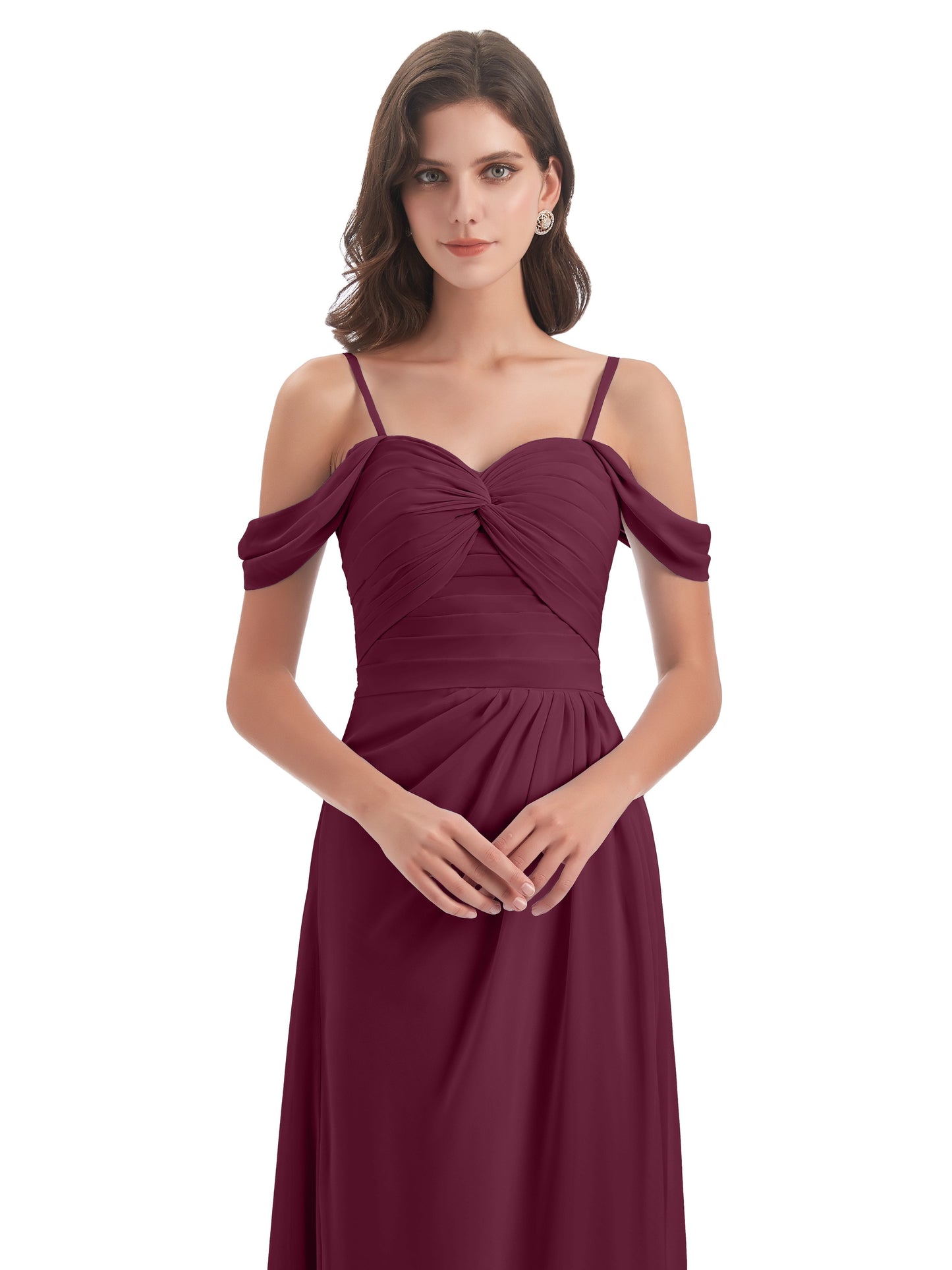 Olivia Off The Shoulder Spaghetti Straps Chiffon Bridesmaid Dresses