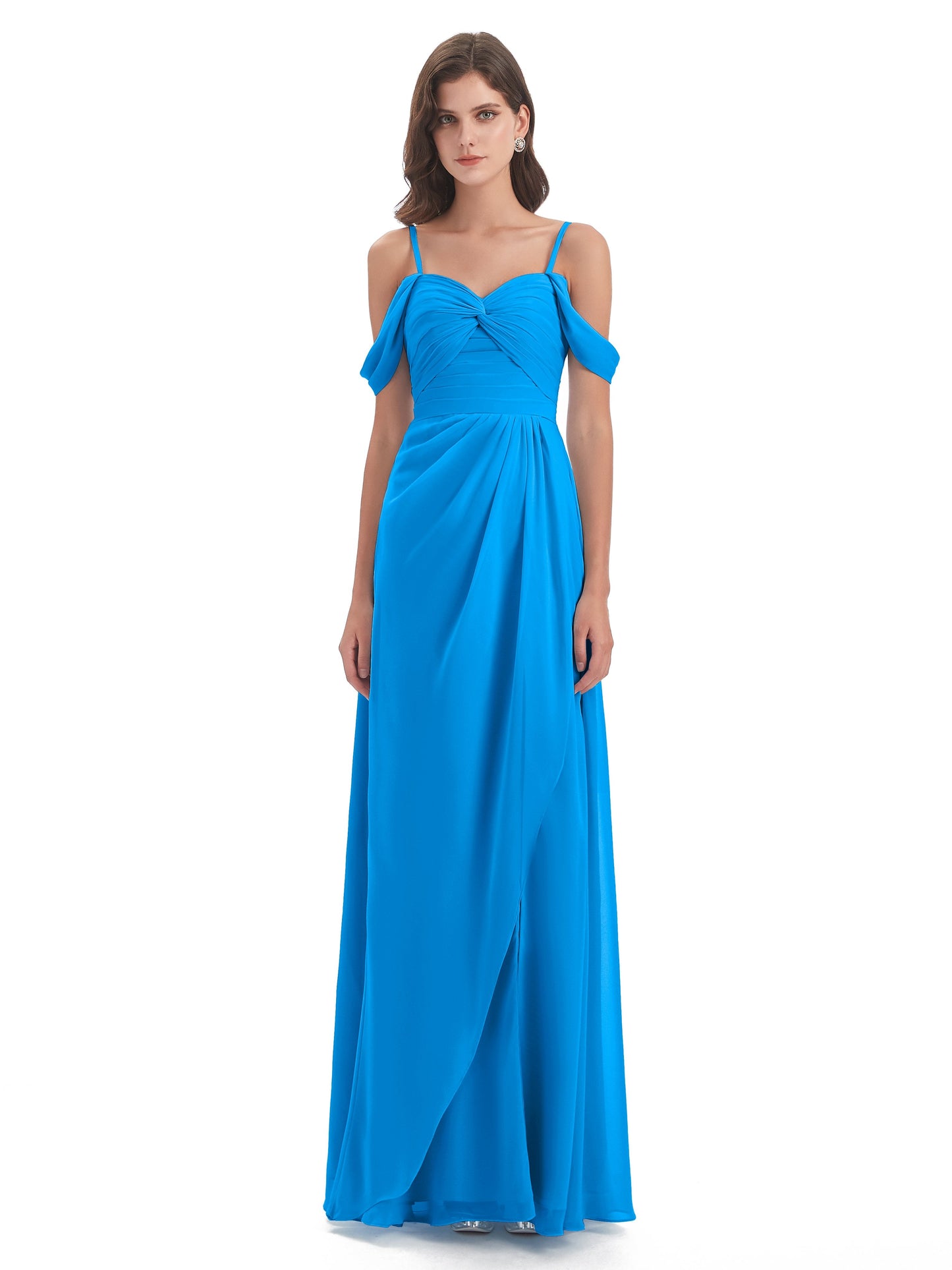 Olivia Off The Shoulder Spaghetti Straps Chiffon Bridesmaid Dresses