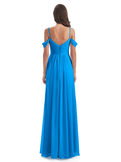 Olivia Off The Shoulder Spaghetti Straps Chiffon Bridesmaid Dresses
